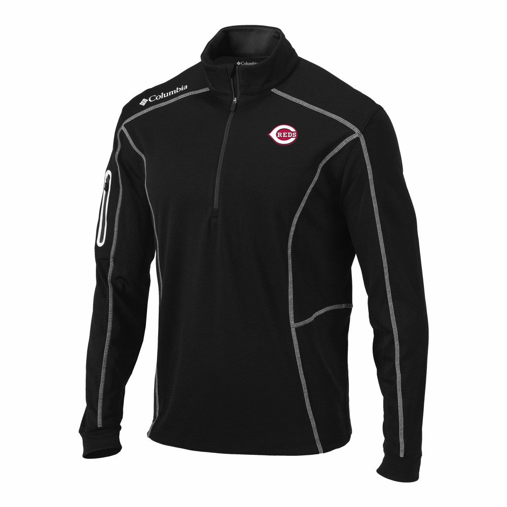 Cincinnati Reds Columbia Omni-Wick Shotgun Quarter-Zip Pullover - Black Pullover