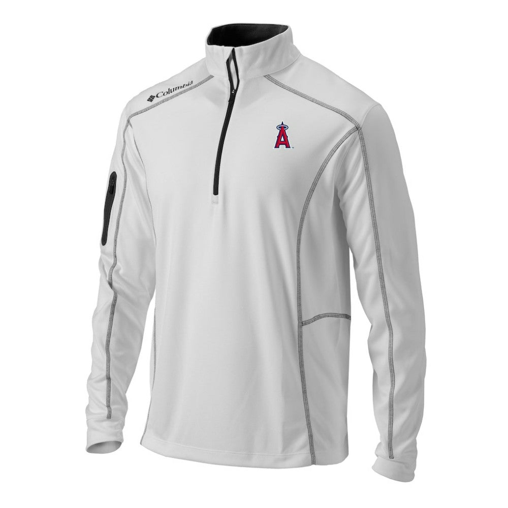 Los Angeles Angels Columbia Omni-Wick Shotgun Quarter-Zip Pullover - White Pullover