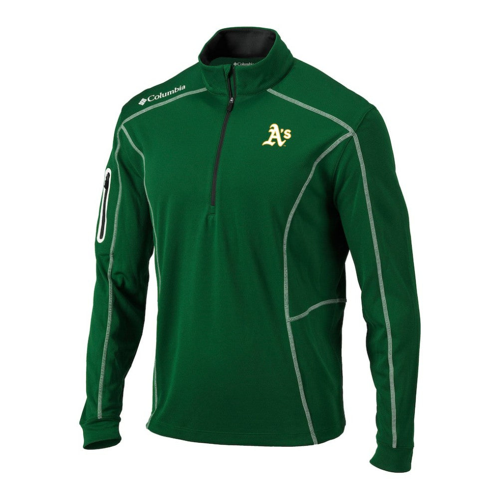 Athletics Columbia Omni-Wick Shotgun Quarter-Zip Pullover - Green Pullover
