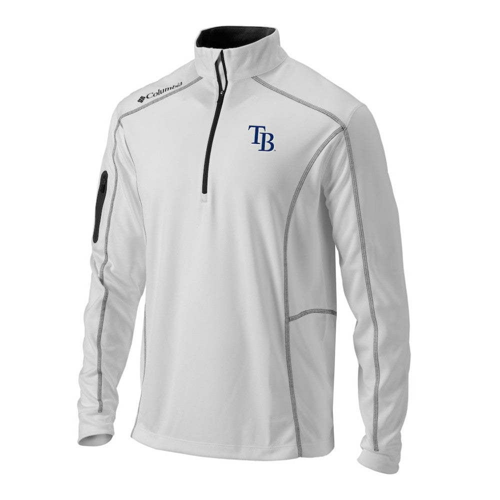 Tampa Bay Rays Columbia Omni-Wick Shotgun Quarter-Zip Pullover - White Pullover