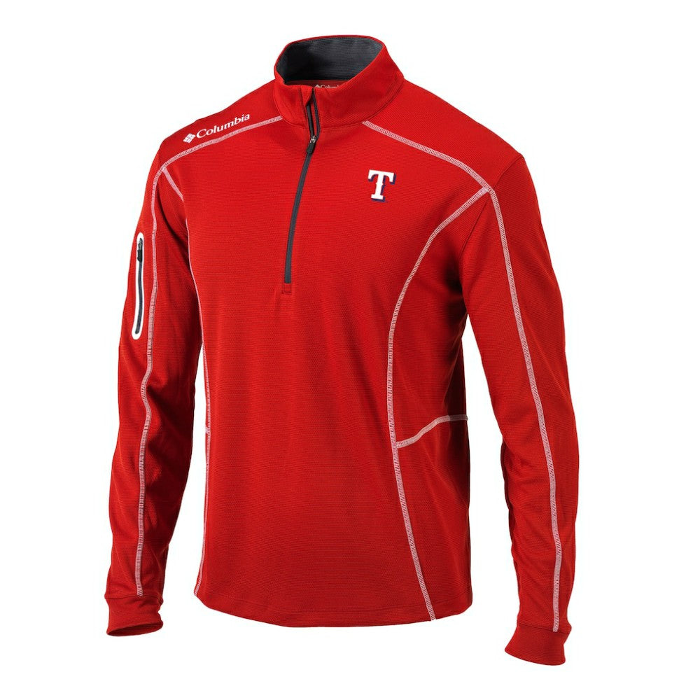 Texas Rangers Columbia Omni-Wick Shotgun Quarter-Zip Pullover - Red Pullover