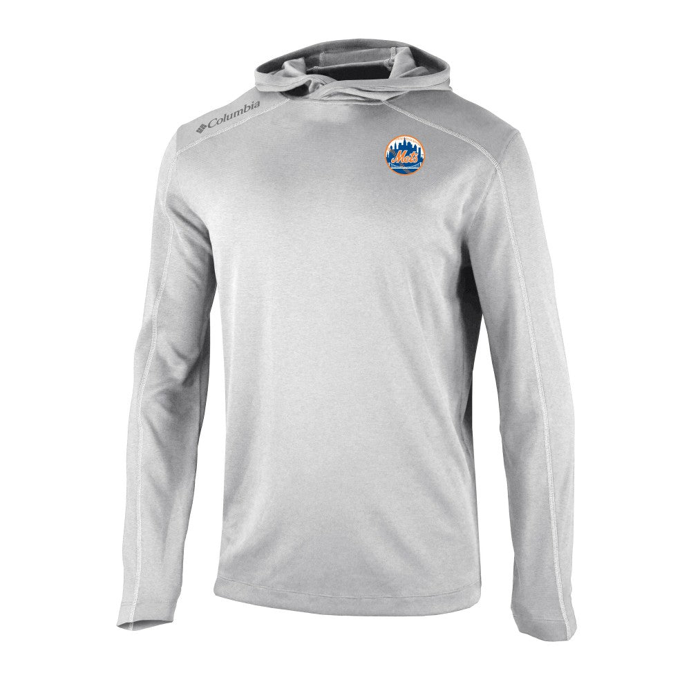 New York Mets Columbia Omni-Wick Shotgun Pullover Hoodie - Gray Hoodies