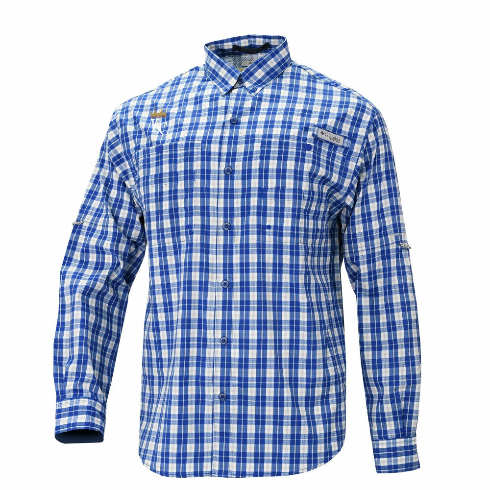 Kansas City Royals Columbia Super Tamiami Omni-Shade Long Sleeve Button-Down Shirt - Royal