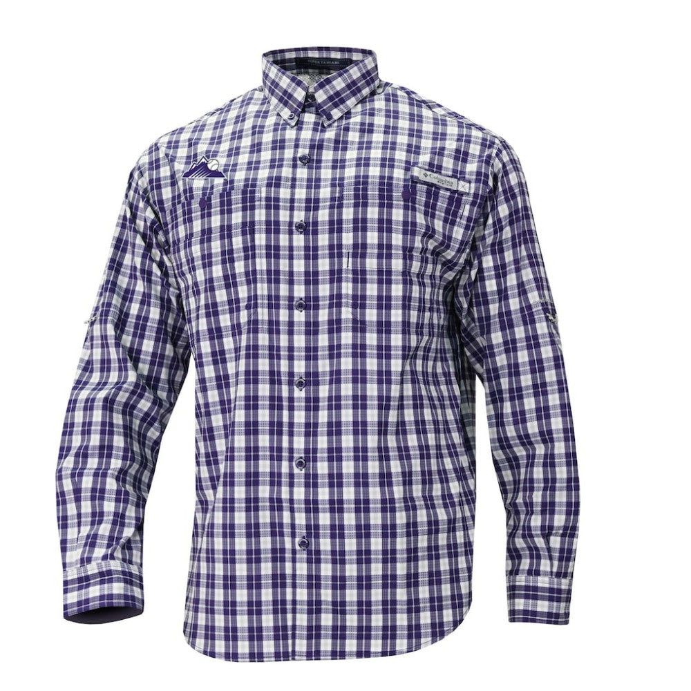 Colorado Rockies Columbia Super Tamiami Omni-Shade Long Sleeve Button-Down Shirt - Purple