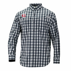 Minnesota Twins Columbia Super Tamiami Omni-Shade Long Sleeve Button-Down Shirt - Navy