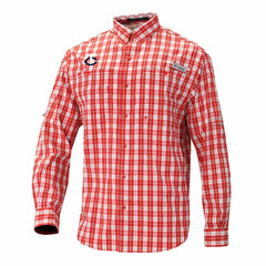 Minnesota Twins Columbia Super Tamiami Omni-Shade Long Sleeve Button-Down Shirt - Red