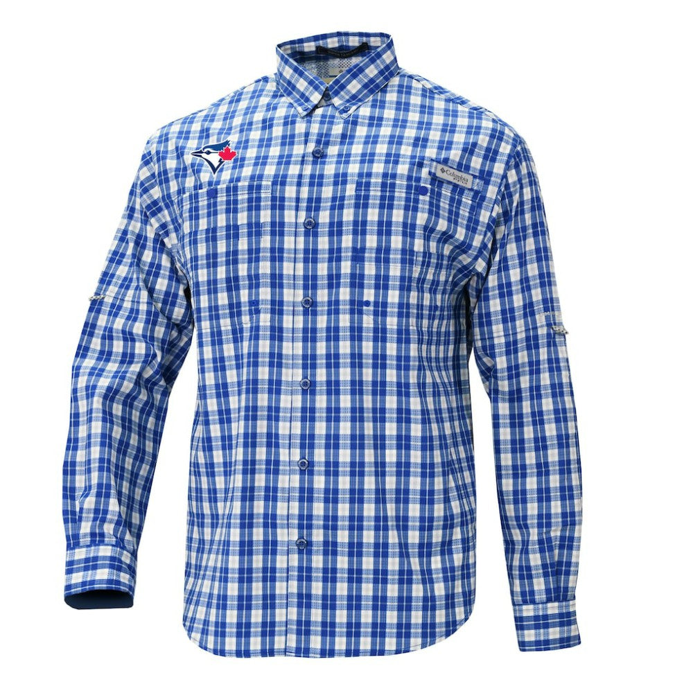 Toronto Blue Jays Columbia Super Tamiami Omni-Shade Long Sleeve Button-Down Shirt - Royal