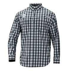 Detroit Tigers Columbia Super Tamiami Omni-Shade Long Sleeve Button-Down Shirt - Navy