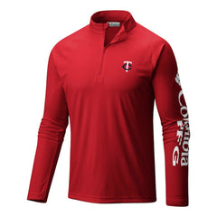 Minnesota Twins Columbia Terminal Tackle Omni-Wick Raglan Quarter-Zip Pullover - Red Pullover