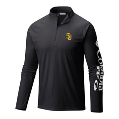 San Diego Padres Columbia Terminal Tackle Omni-Wick Raglan Quarter-Zip Pullover - Black Pullover