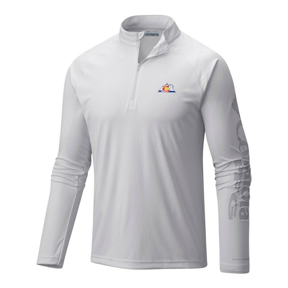 Colorado Rockies Columbia Terminal Tackle Omni-Wick Raglan Quarter-Zip Pullover - White Pullover