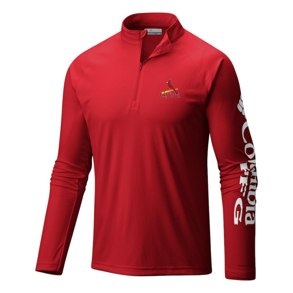 St. Louis Cardinals Columbia Terminal Tackle Omni-Wick Raglan Quarter-Zip Pullover - Red Pullover