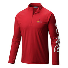 St. Louis Cardinals Columbia Terminal Tackle Omni-Wick Raglan Quarter-Zip Pullover - Red Pullover