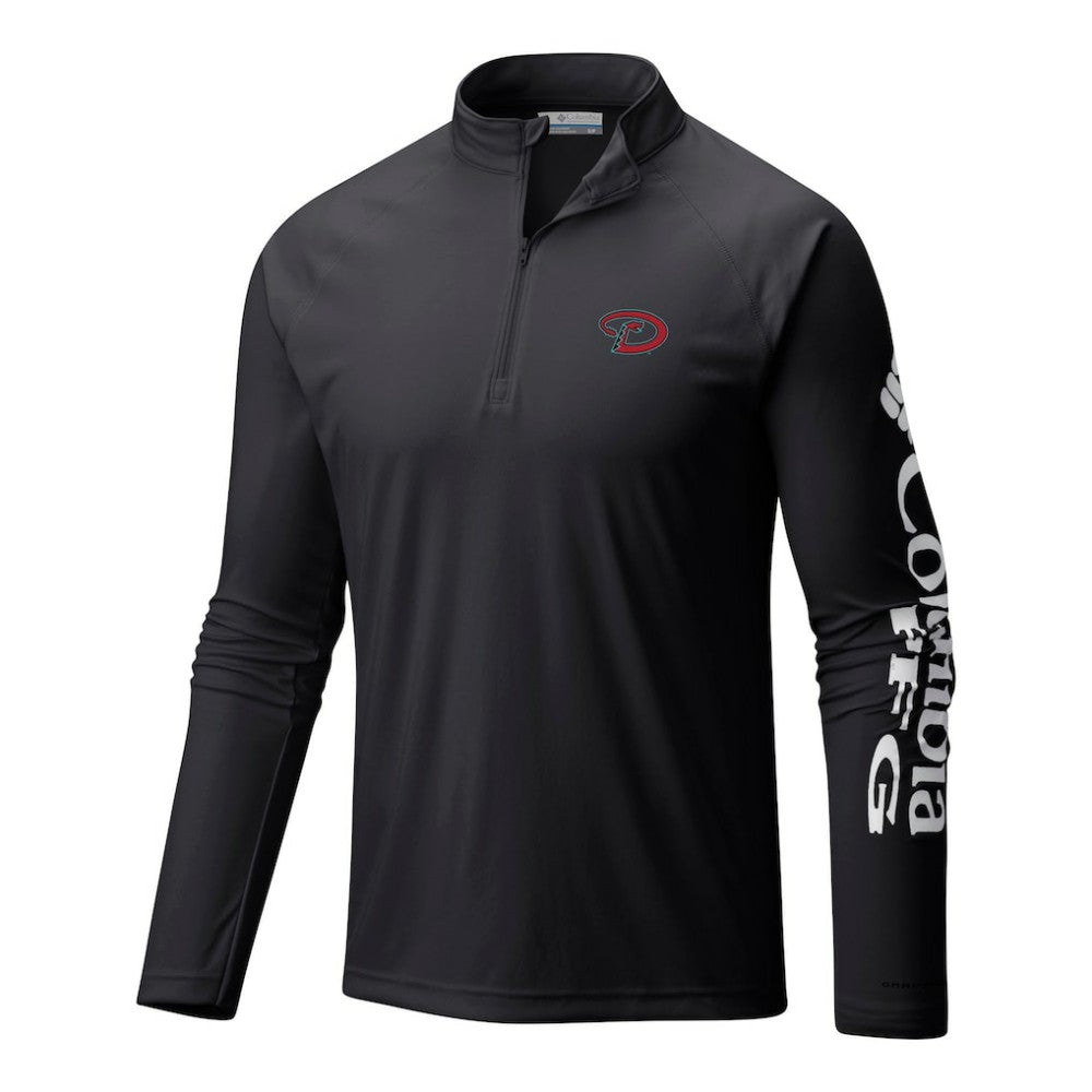 Arizona Diamondbacks Columbia Terminal Tackle Omni-Wick Raglan Quarter-Zip Pullover - Black Pullover