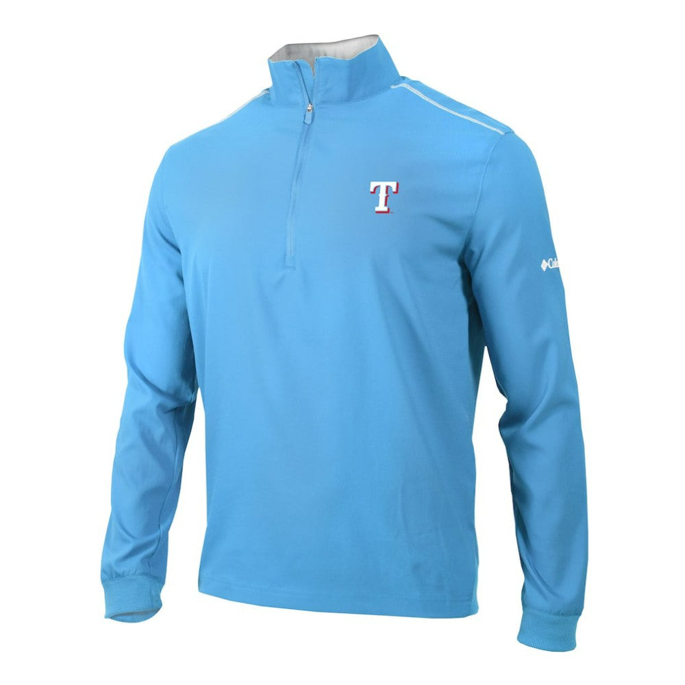 Texas Rangers Columbia Omni-Wick Bogey's Paradise Quarter-Zip Pullover - Light Blue Pullover