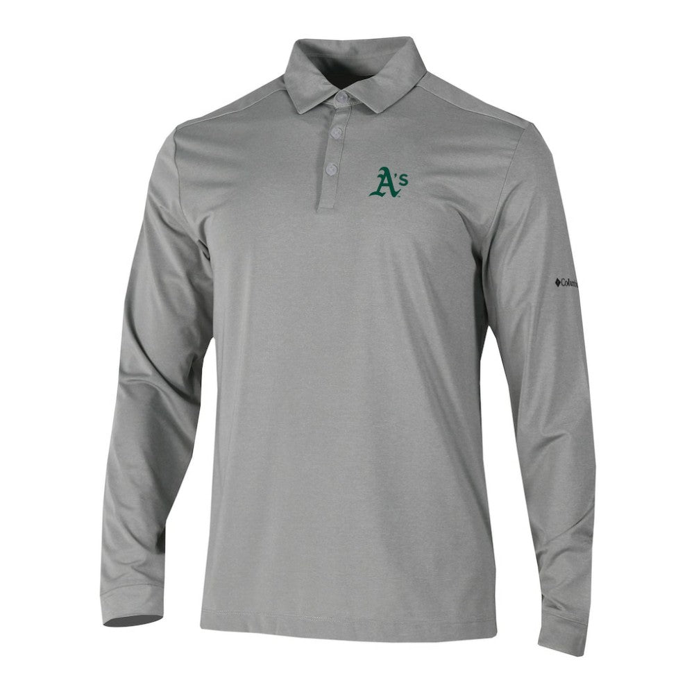 Athletics Columbia Omni-Wick Pin High Long Sleeve Polo - Gray