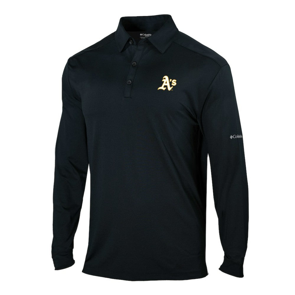 Athletics Columbia Omni-Wick Pin High Long Sleeve Polo - Black