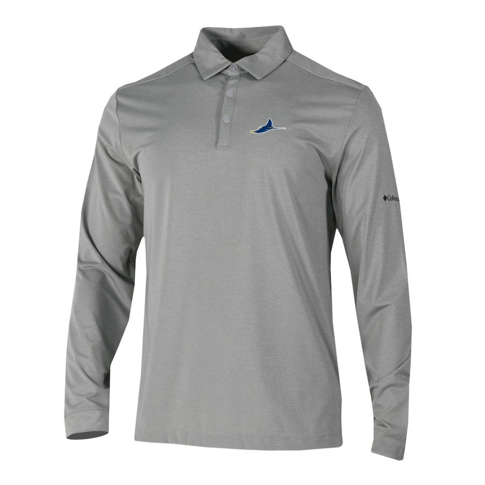 Tampa Bay Rays Columbia Omni-Wick Pin High Long Sleeve Polo - Gray