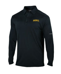 San Diego Padres Columbia Omni-Wick Pin High Long Sleeve Polo - Black