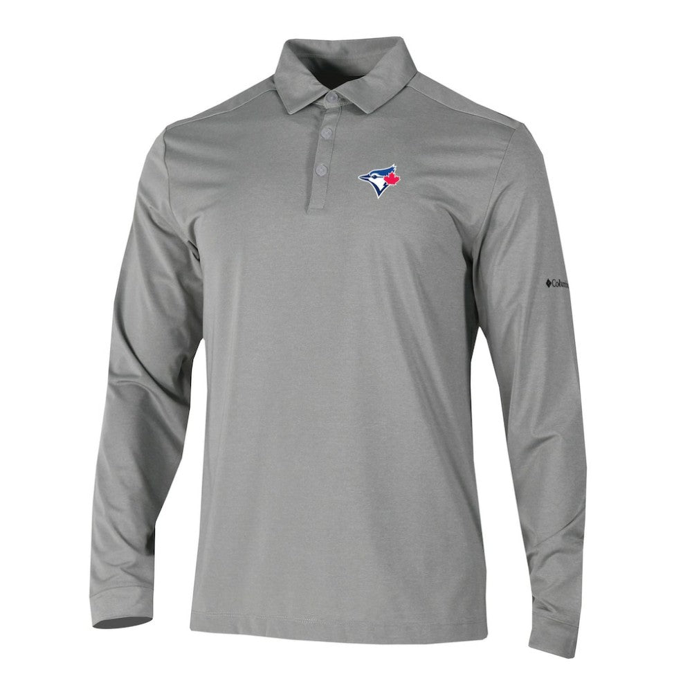 Toronto Blue Jays Columbia Omni-Wick Pin High Long Sleeve Polo - Gray