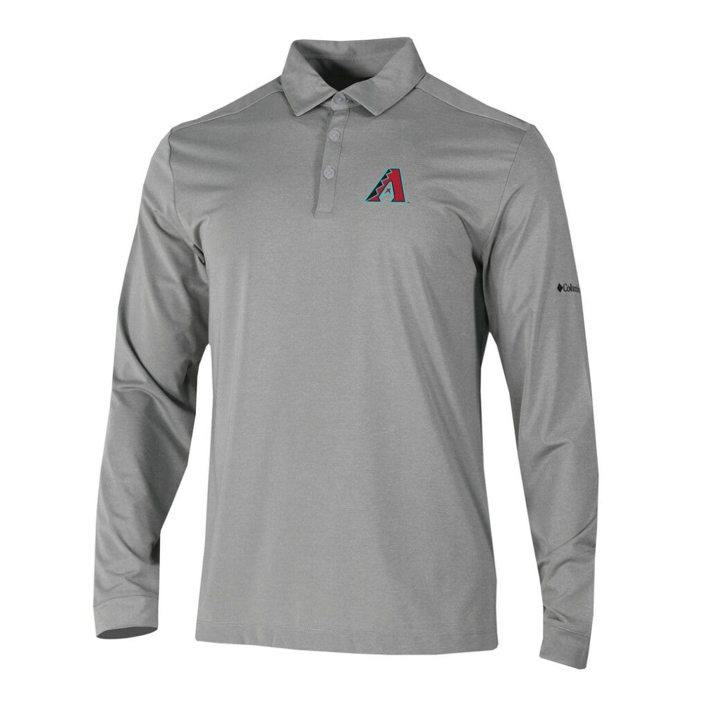 Arizona Diamondbacks Columbia Omni-Wick Pin High Long Sleeve Polo - Gray