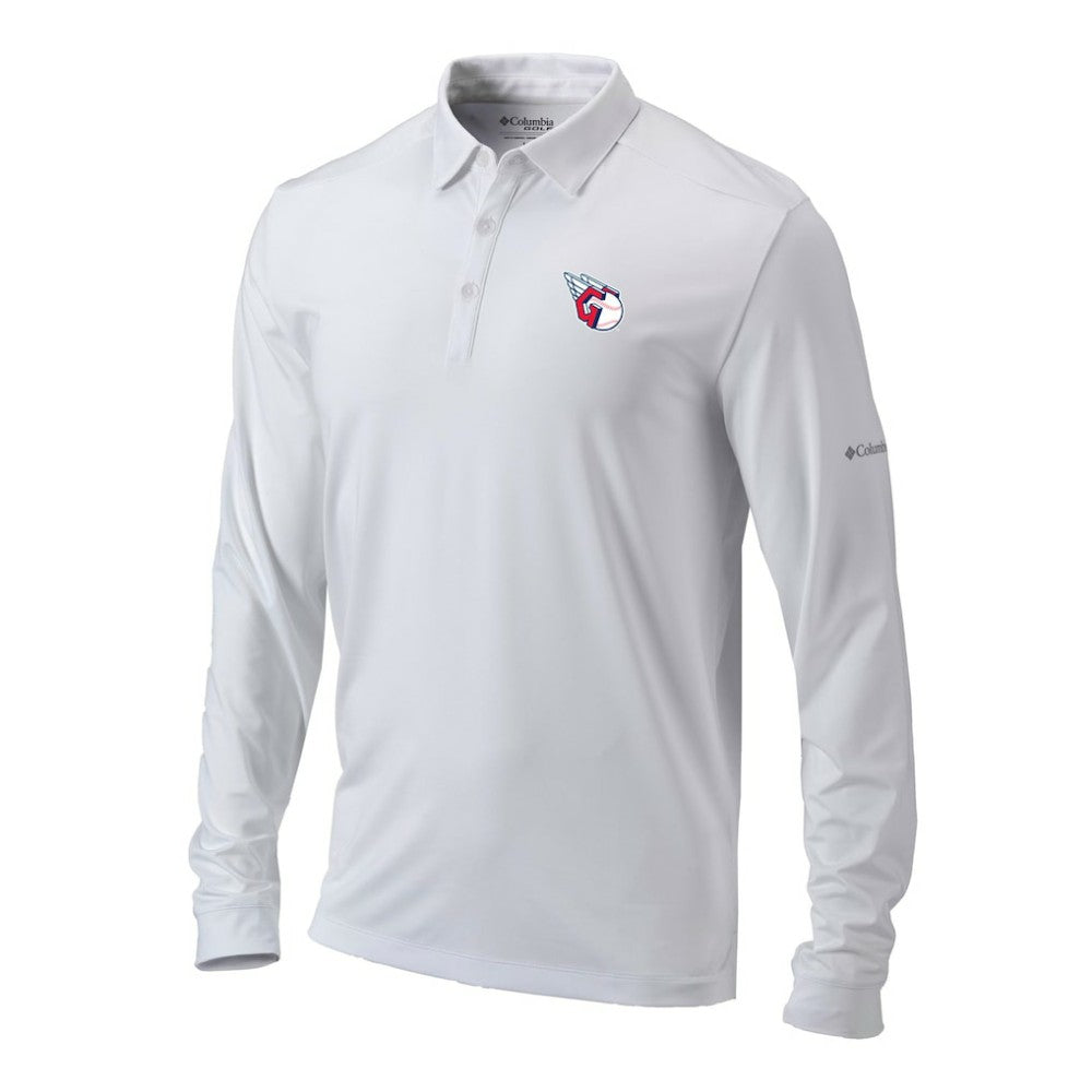 Cleveland Guardians Columbia Omni-Wick Pin High Long Sleeve Polo - White