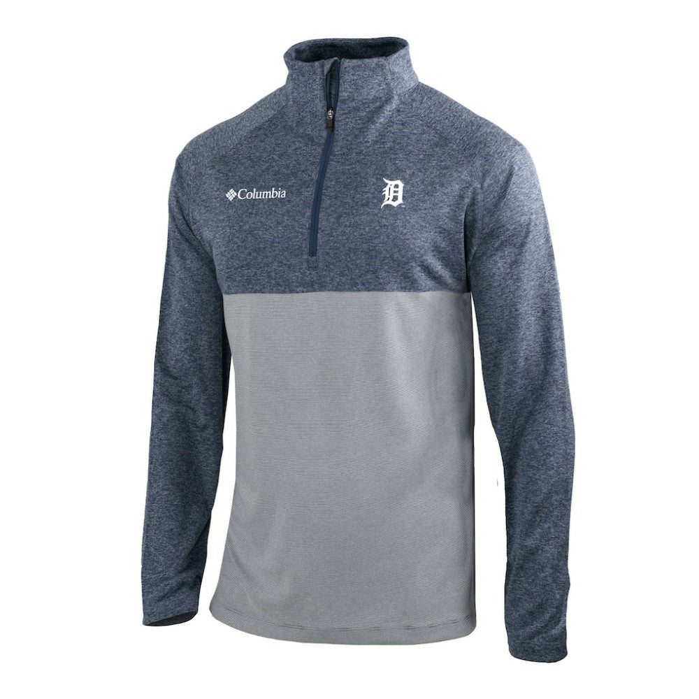 Detroit Tigers Columbia Omni-Wick Raglan Rockin' It Quarter-Zip Pullover - Navy Pullover