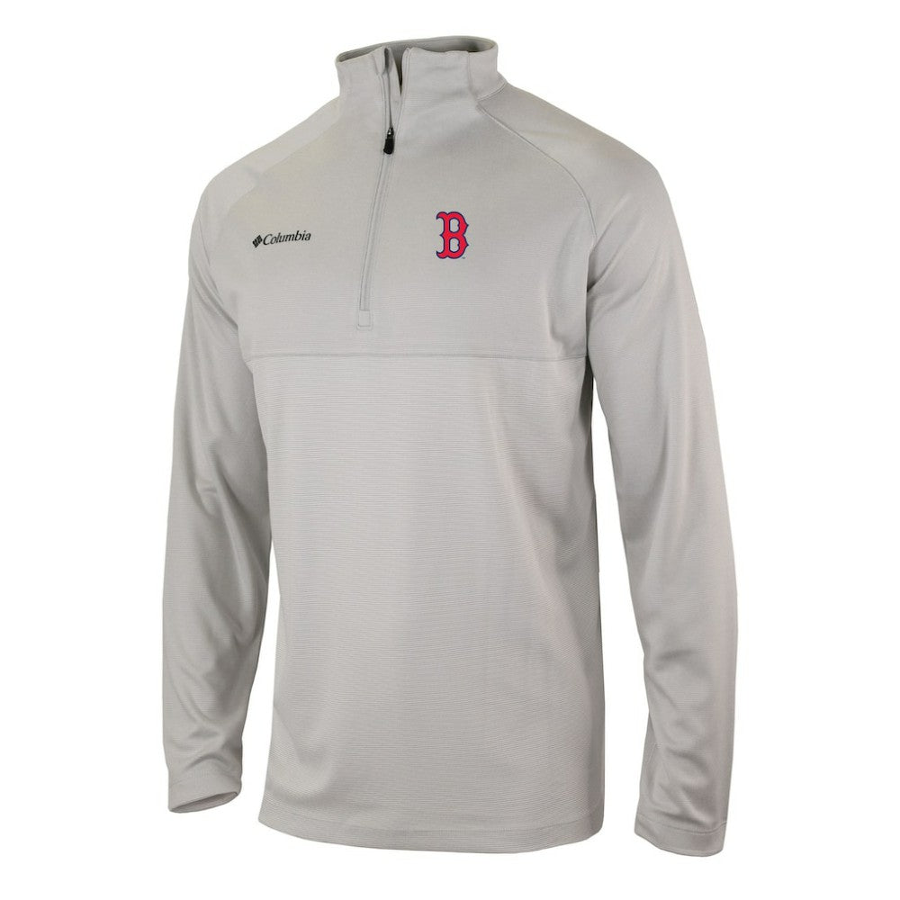 Boston Red Sox Columbia Omni-Wick Raglan Rockin' It Quarter-Zip Pullover - Gray Pullover