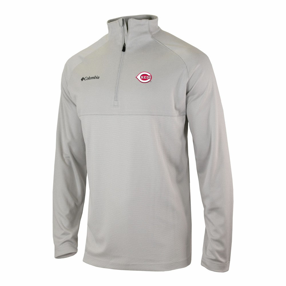 Cincinnati Reds Columbia Omni-Wick Raglan Rockin' It Quarter-Zip Pullover - Gray Pullover