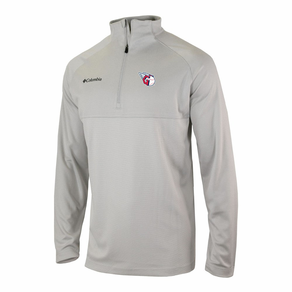 Cleveland Guardians Columbia Omni-Wick Raglan Rockin' It Quarter-Zip Pullover - Gray Pullover