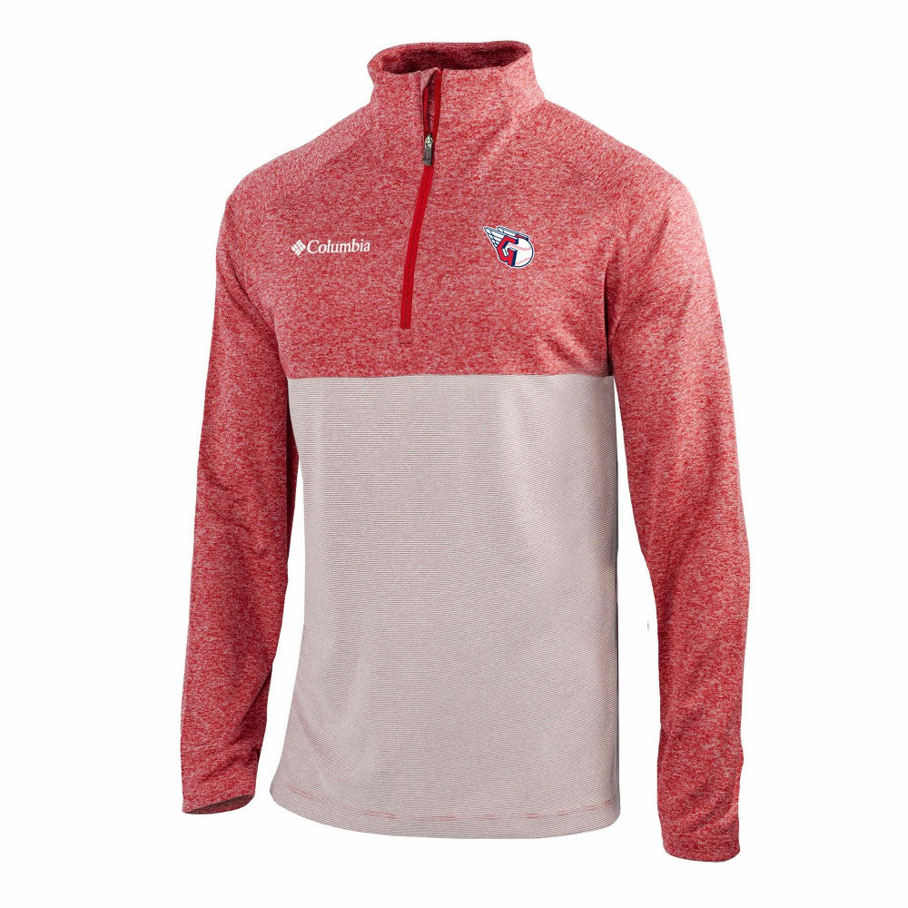 Cleveland Guardians Columbia Omni-Wick Raglan Rockin' It Quarter-Zip Pullover - Red Pullover