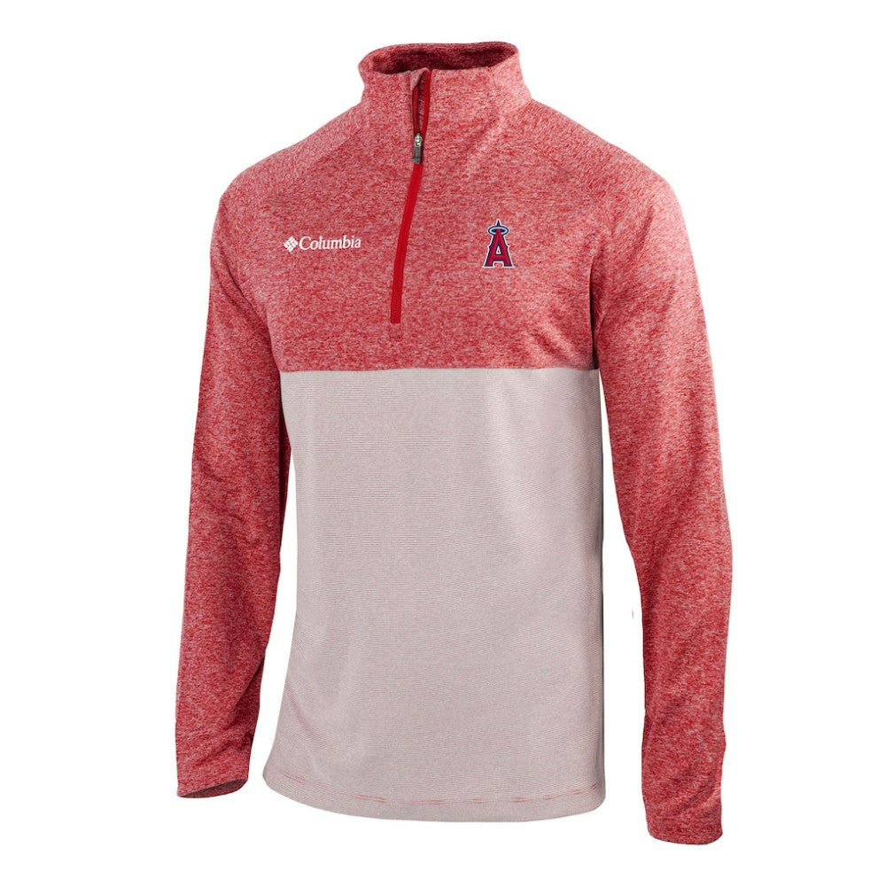 Los Angeles Angels Columbia Omni-Wick Raglan Rockin' It Quarter-Zip Pullover - Red Pullover