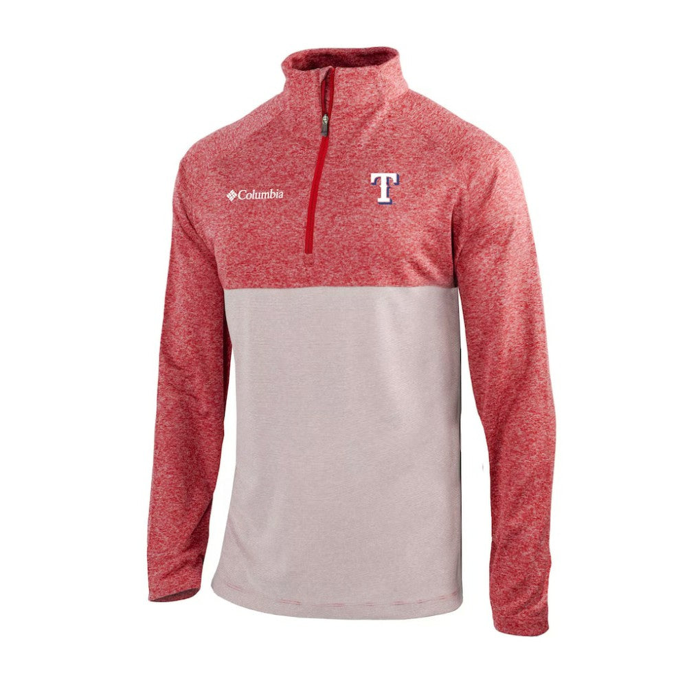 Texas Rangers Columbia Omni-Wick Raglan Rockin' It Quarter-Zip Pullover - Red Pullover