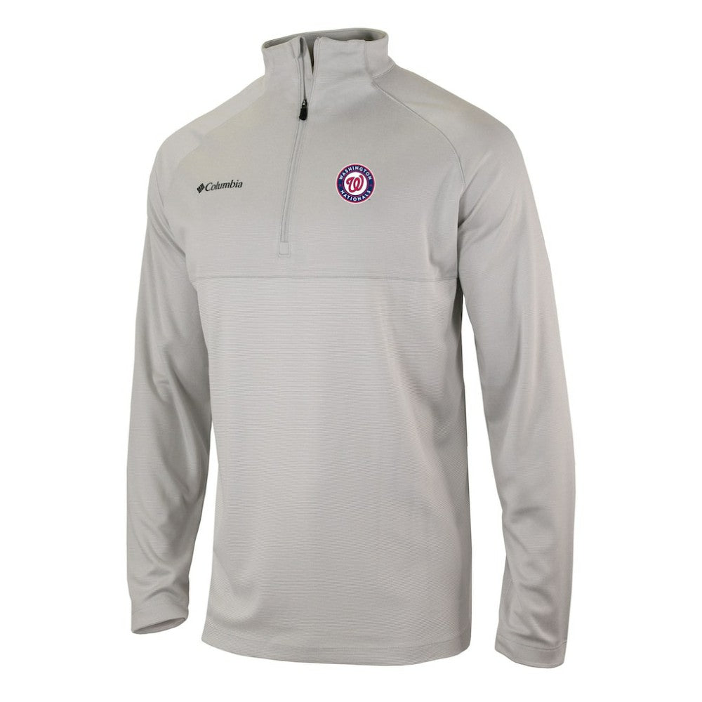 Washington Nationals Columbia Omni-Wick Raglan Rockin' It Quarter-Zip Pullover - Gray Pullover