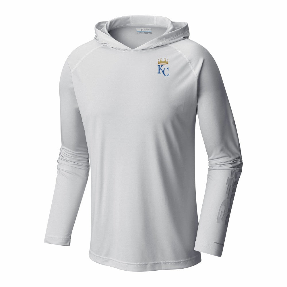 Kansas City Royals Columbia Terminal Tackle Omni-Shade Raglan Pullover Hoodie - White Hoodies