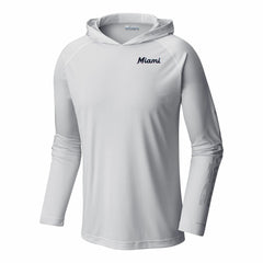 Miami Marlins Columbia Terminal Tackle Omni-Shade Pullover Hoodie - White Hoodies