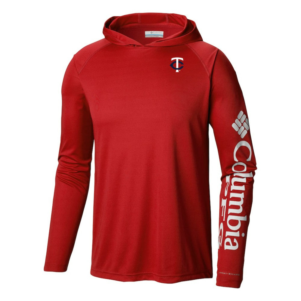 Minnesota Twins Columbia Terminal Tackle Omni-Shade Pullover Hoodie - Red Hoodies