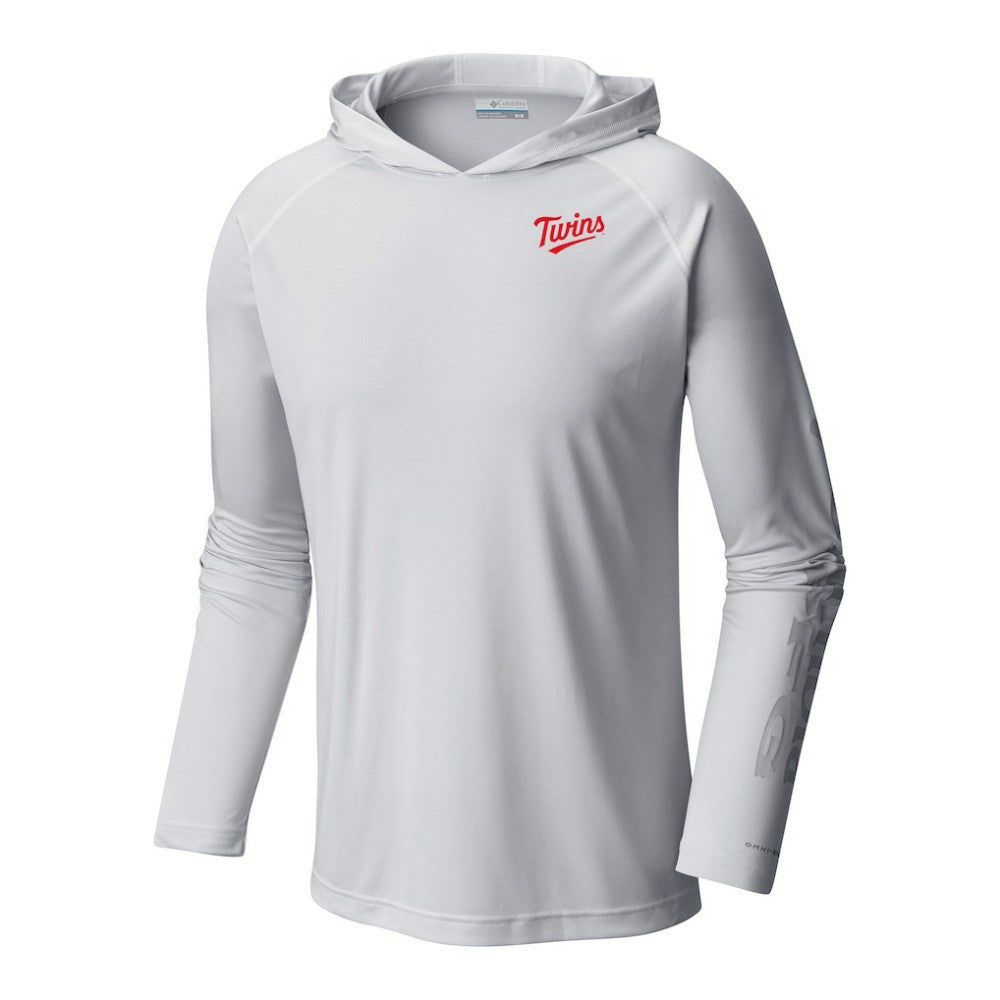 Minnesota Twins Columbia Terminal Tackle Omni-Shade Pullover Hoodie - White Hoodies