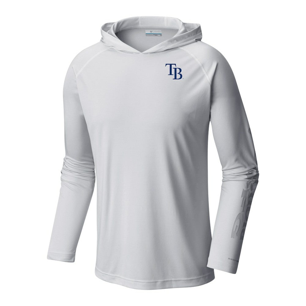 Tampa Bay Rays Columbia Terminal Tackle Omni-Shade Pullover Hoodie - White Hoodies