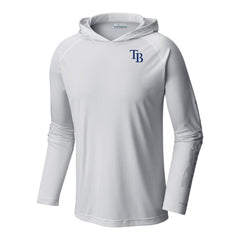 Tampa Bay Rays Columbia Terminal Tackle Omni-Shade Pullover Hoodie - White Hoodies