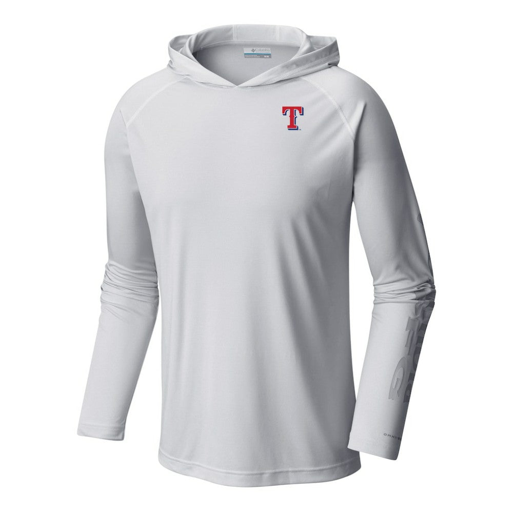 Texas Rangers Columbia Terminal Tackle Omni-Shade Pullover Hoodie - White Hoodies