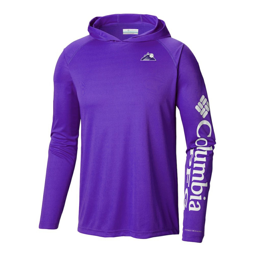 Colorado Rockies Columbia Terminal Tackle Omni-Shade Pullover Hoodie - Purple Hoodies