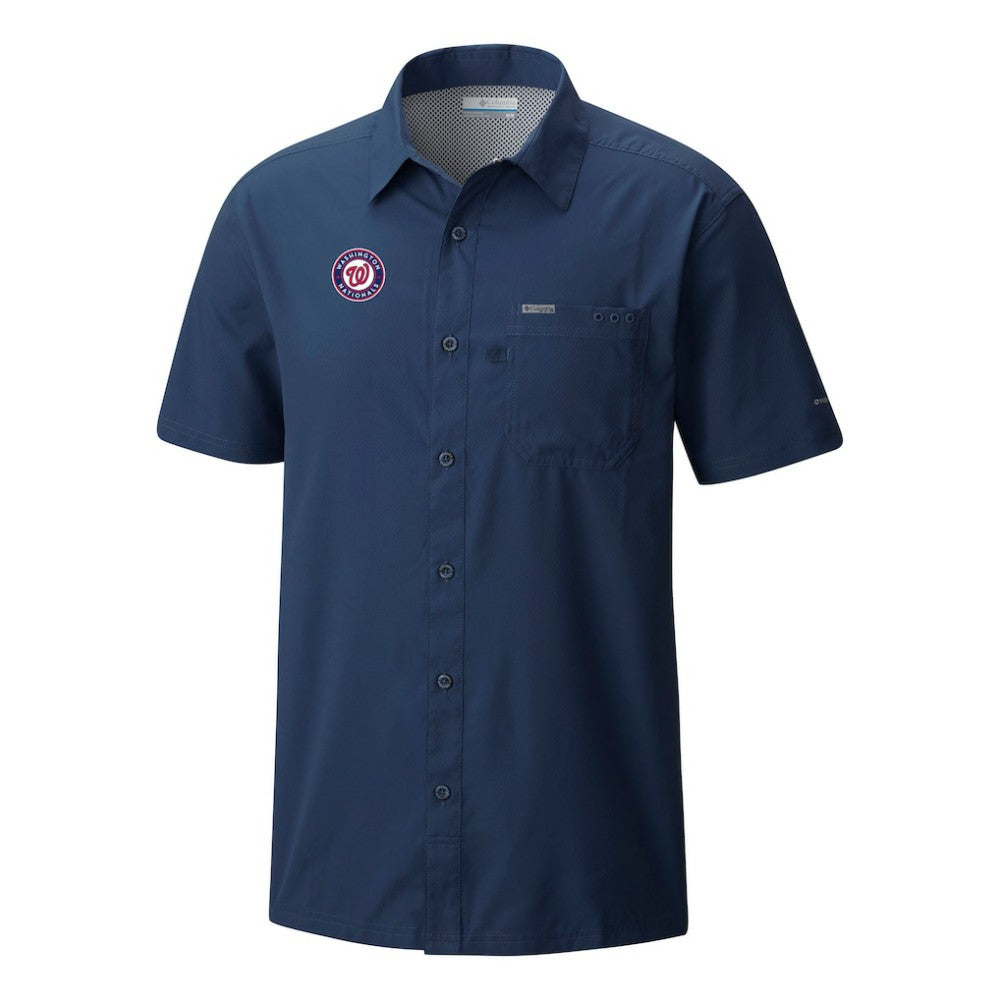 Washington Nationals Columbia Slack Tide Omni-Wick Button-Up Camp Shirt - Navy