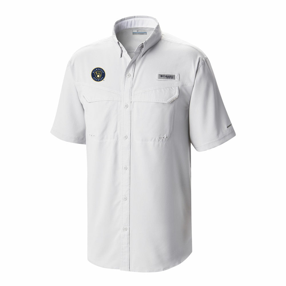 Milwaukee Brewers Columbia Omni-Wick Low Drag Offshore Button-Up Shirt - White