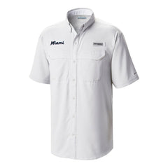 Miami Marlins Columbia Omni-Wick Low Drag Offshore Button-Up Shirt - White