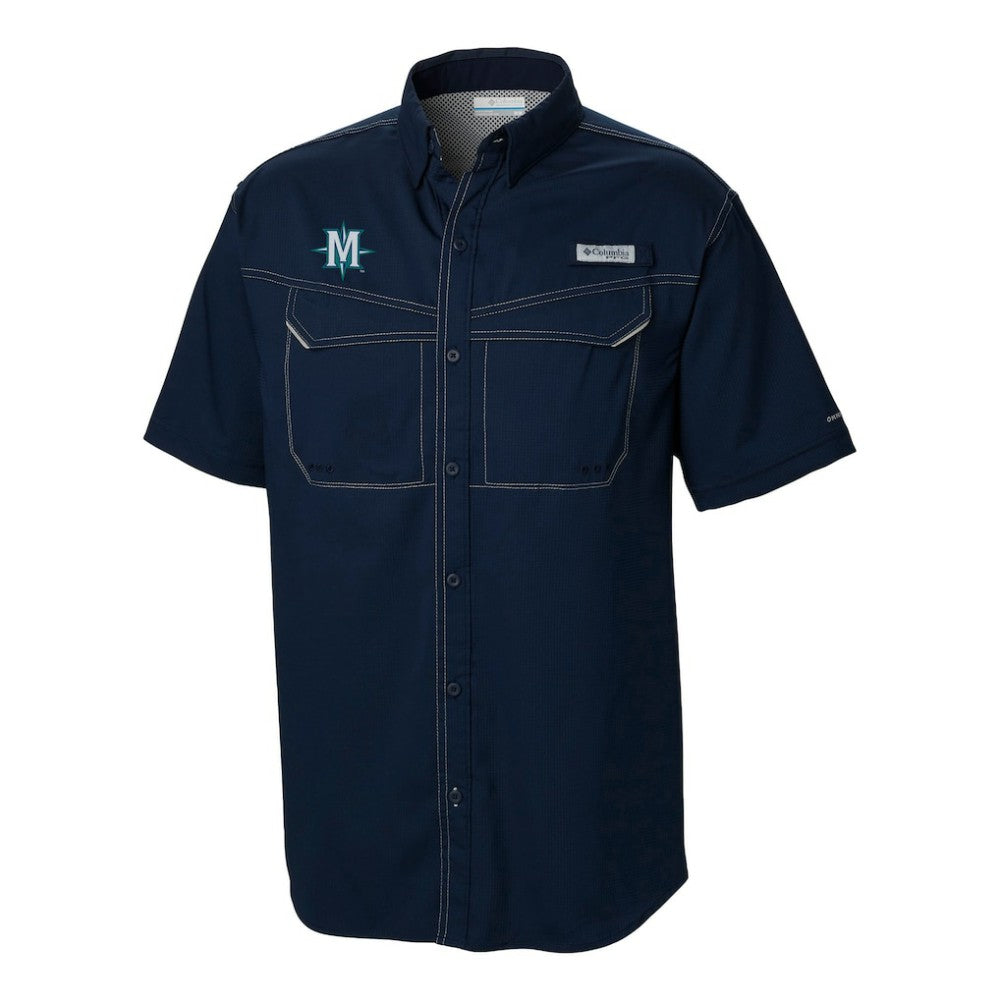 Seattle Mariners Columbia Omni-Wick Low Drag Offshore Button-Up Shirt - Navy