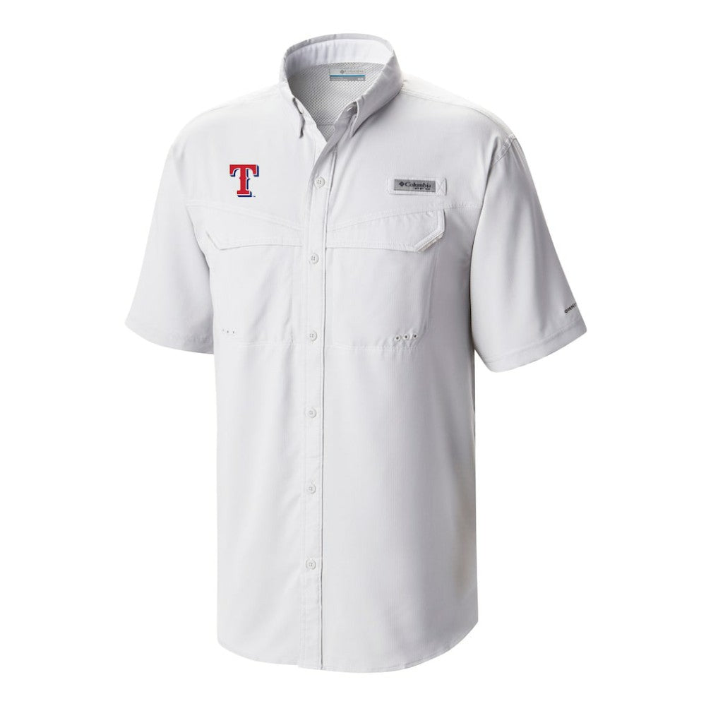 Texas Rangers Columbia Omni-Wick Low Drag Offshore Button-Up Shirt - White