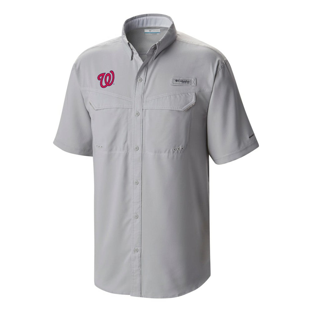 Washington Nationals Columbia Omni-Wick Low Drag Offshore Button-Up Shirt - Gray