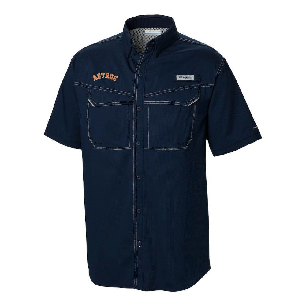 Houston Astros Columbia Omni-Wick Low Drag Offshore Button-Up Shirt - Navy