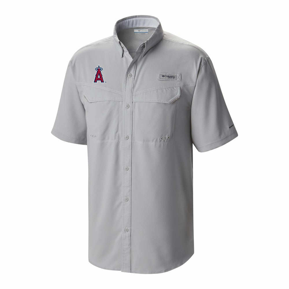 Los Angeles Angels Columbia Omni-Wick Low Drag Offshore Button-Up Shirt - Gray
